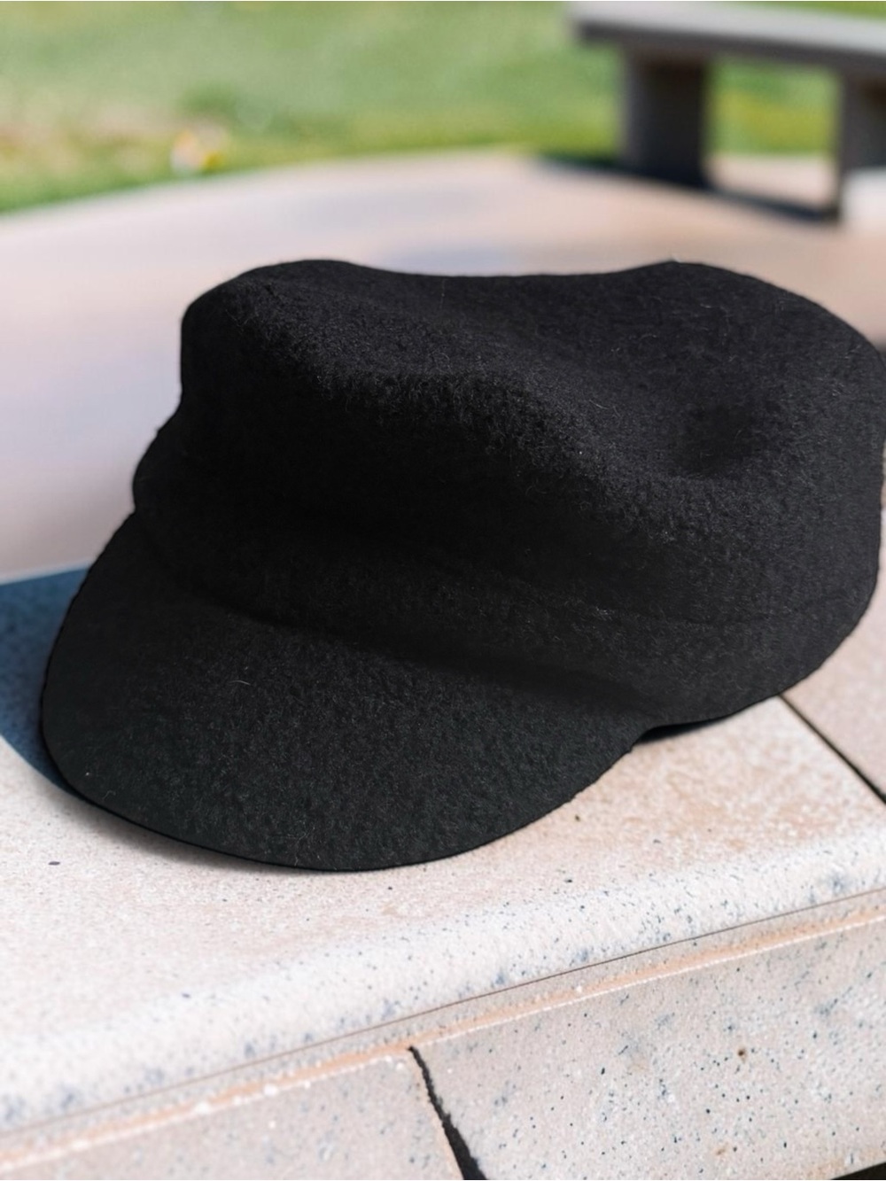 Scala Black 100% Wool Newsboy Cap for women